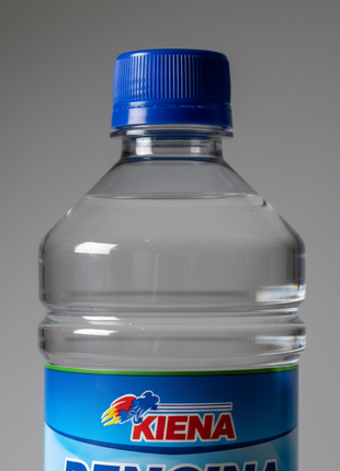 Bencina blanca 1L – detalle tapa azul y etiqueta – solvente de alta pureza certificado

