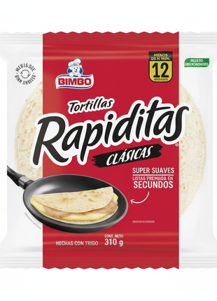 Bimbo Tortillas Rapiditas Clásicas - Fondo Blanco