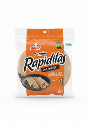Bimbo Tortillas Rapiditas Integrales - Fondo Blanco