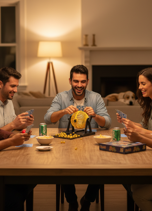 Bingo Lotto – noche de juegos en familia – bombo con 90 bolas numeradas – diversión para todas las edades