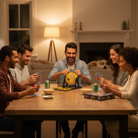 Bingo Lotto – noche de juegos en familia – bombo con 90 bolas numeradas – diversión para todas las edades