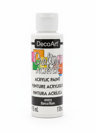 Pintura acrílica blanca 118ml frasco DecoArt Crafter's Acrylic tapa blanca — OcShop Perú

