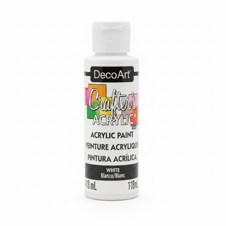 Pintura acrílica blanca 118ml frasco DecoArt Crafter's Acrylic tapa blanca — OcShop Perú

