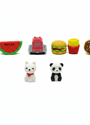 Borradores kawaii diseños surtidos sandía hamburguesa tranvía donut perrito panda