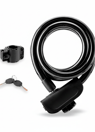 Cadena de seguridad espiral para bicicleta con llave y soporte – antirrobo resistente para ciclismo urbano – Envíos express

