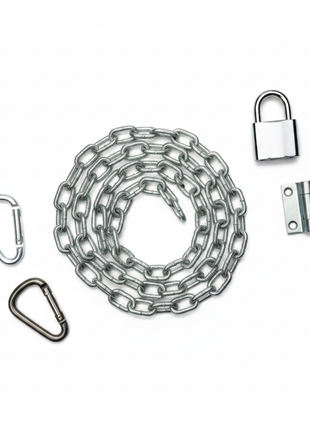 Cadena de seguridad galvanizada con accesorios – solución completa para cierre y protección de accesos – Envíos express

