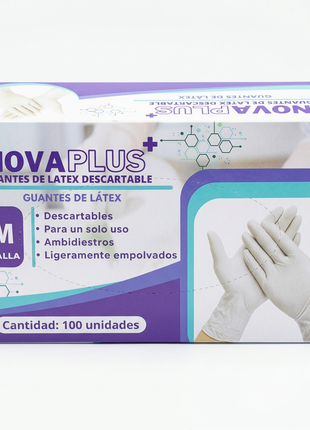 Caja de guantes de látex Novaplus talla M