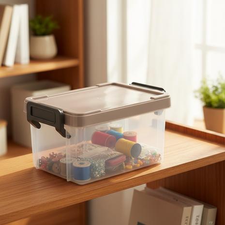 Caja organizadora en uso