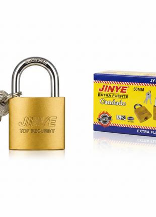 Candado Jinye Extra Fuerte JY-D50 50mm latón con llaves – máxima seguridad para portones industriales y almacenes – Envíos express


