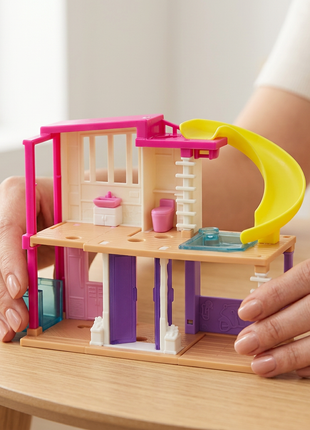 Casita Mini BarbieLand sobre una mesa