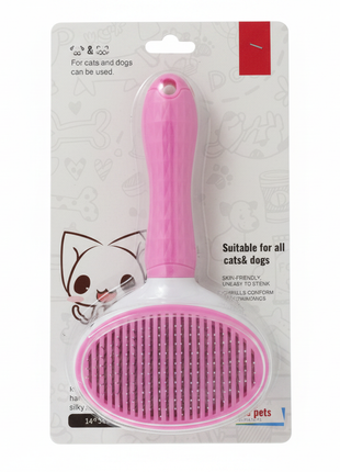 Cepillo mascotas rosa empaque fondo blanco