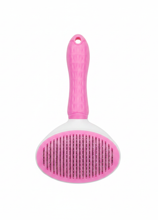 Cepillo mascotas rosa flat lay