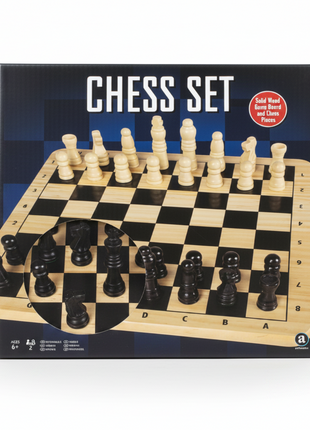 Chess Set tablero madera sólida piezas negro y natural ajedrez clásico 2 jugadores