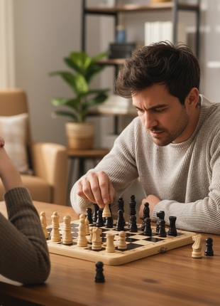 Chess Set ajedrez madera juego estrategia familiar concentración y habilidad mental