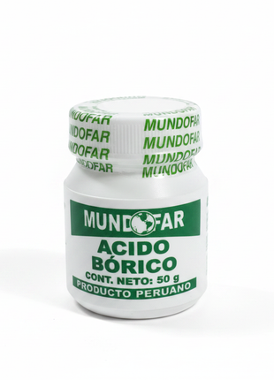 Ácido Bórico Mundofar fondo blanco