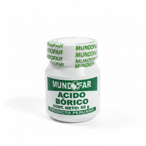 Ácido Bórico Mundofar fondo blanco