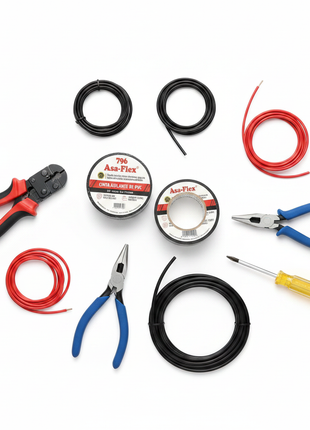 Pack x2 cinta aislante negra Asa-Flex 796 con herramientas eléctricas – solución profesional para instalaciones – Envíos express

