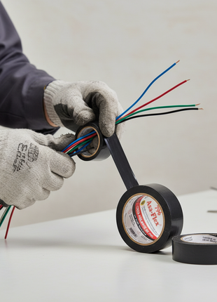Cinta aislante Asa-Flex 796 en uso – empalme y protección de cables eléctricos segura y duradera – Envíos express

