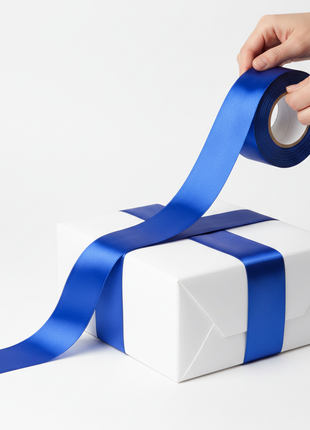 Cinta azul decorativa en situación de uso