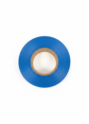 Cinta azul flagging tape fondo blanco