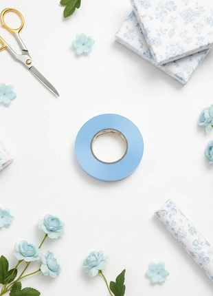 Cinta de agua decorativa celeste – rollo satinado – packaging creativo – perfecta para scrapbooking y decoración artesanal

