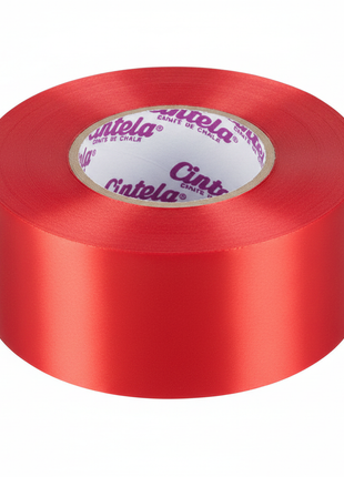 Cinta de agua decorativa roja gruesa – rollo satinado ancho – decoración de regalos y manualidades – acabado brillante premium

