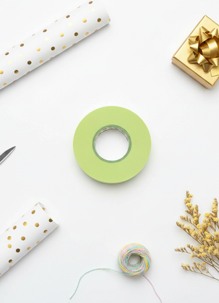 Cinta de agua decorativa verde manzana delgada – rollo satinado – packaging creativo – perfecta para scrapbooking y decoración artesanal

