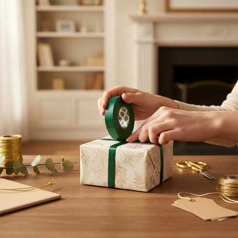 Cinta decorativa verde oscuro – lazo y envoltura de regalos – presentación elegante – ideal para eventos y celebraciones

