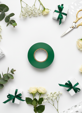 Cinta de agua decorativa verde oscuro – rollo satinado – packaging creativo – perfecta para scrapbooking y decoración artesanal

