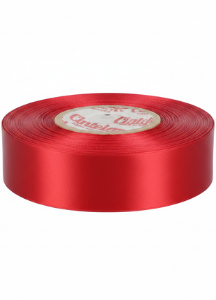 Cinta de agua roja satinada – rollo decorativo para regalos y manualidades – presentación premium

