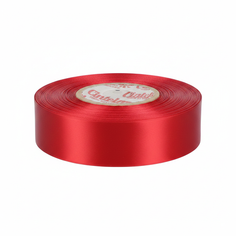 Cinta de agua roja satinada – rollo decorativo para regalos y manualidades – presentación premium

