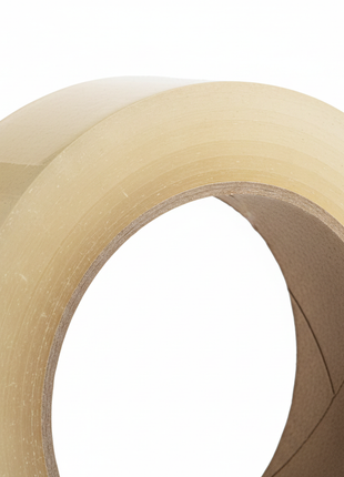 Detalle cinta de embalaje transparente 60 yds – film resistente de alta adherencia para sellado profesional – Envíos express

