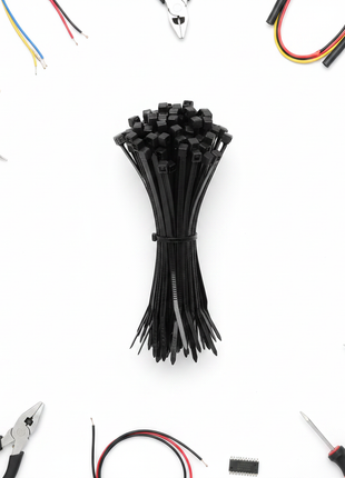 Cintillos nylon negros 10cm – organización de cables y mangueras – resistentes a la tensión – uso eléctrico e industrial

