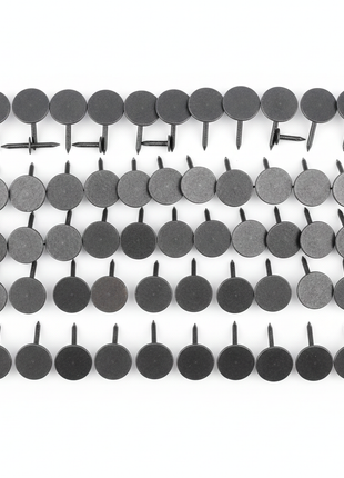 Set x20 clavos tachuela acero gris 2.5cm con cabeza redonda plana, punta cónica para fijación en madera

