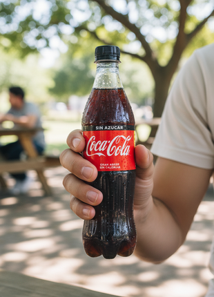 Coca-Cola Sin Azúcar 500ml en uso