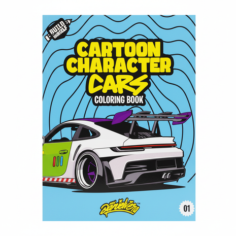 Cartoon Character Cars Coloring Book Vol.01 – libro para colorear autos – Build Yourself – niños y jóvenes