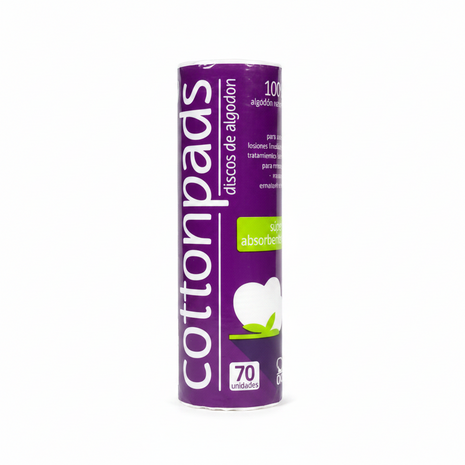 Cottonpads discos de algodón 70u súper absorbentes para desmaquillado y cuidado facial

