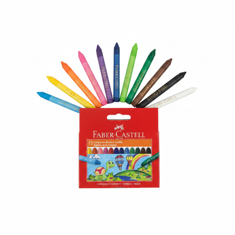 Crayones Faber-Castell flat lay