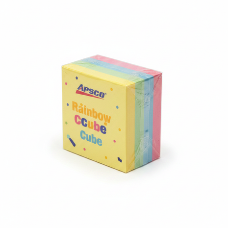 Cubo sticky notes fondo blanco