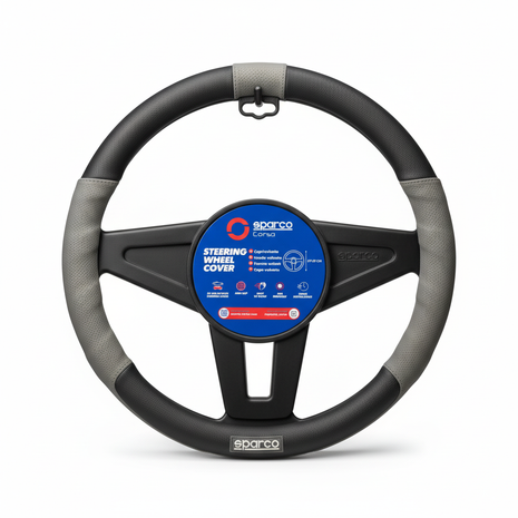 Cubre Volante SPARCO Corsa negro/gris - fondo blanco