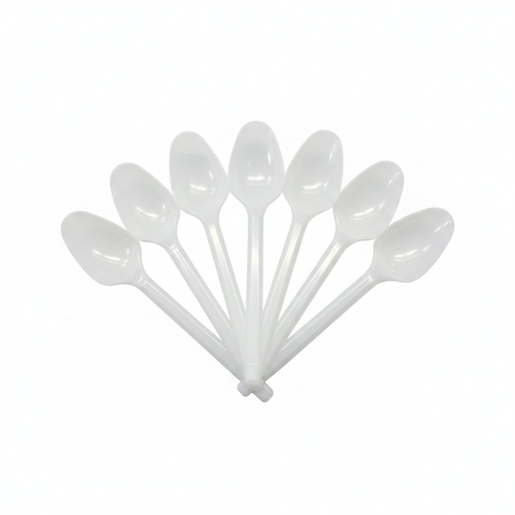 Cucharitas plásticas blancas descartables – uso único – ideales para postres helados y eventos