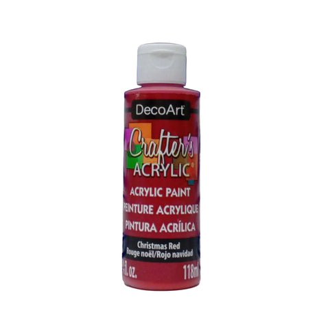 Rojo Navidad Pintura Acrílica 118 ml | Secado Rápido, Alta Cobertura, Pintura Temática Navideña y Para Manualidades.