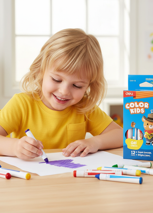 Deli Color Kids Gel Crayon - Uso Real