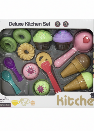 SK Deluxe Kitchen Set juego cocina infantil donuts cupcakes helados comida juguete 3+