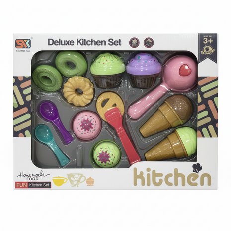 SK Deluxe Kitchen Set juego cocina infantil donuts cupcakes helados comida juguete 3+