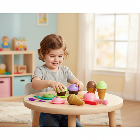SK Deluxe Kitchen Set juego imaginativo repostería infantil helados y dulces colores

