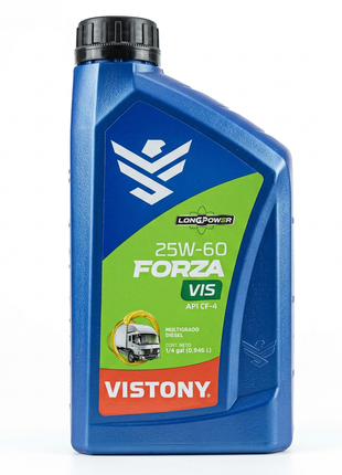 Detalle de la etiqueta del aceite Vistony Forza