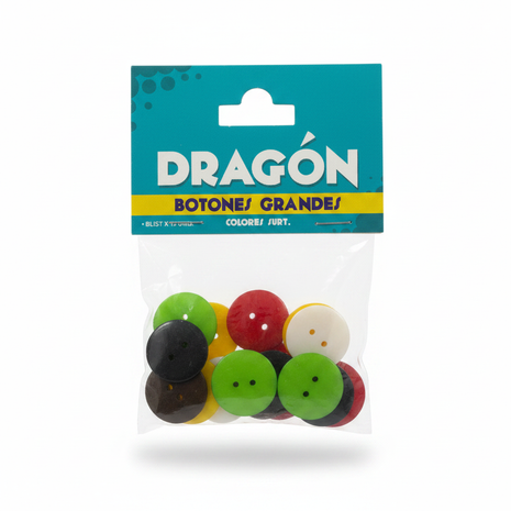 Dragón Botones Grandes - fondo blanco profesional