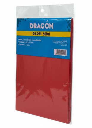 Dragón Papel Seda Rojo tres cuartos