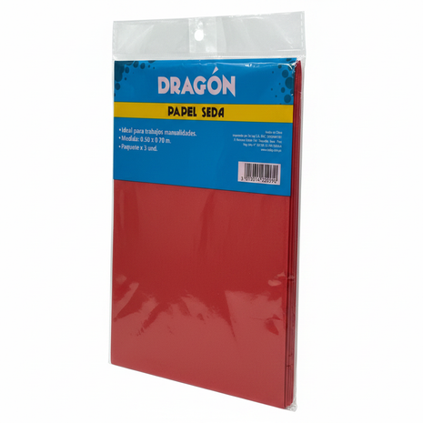 Dragón Papel Seda Rojo tres cuartos